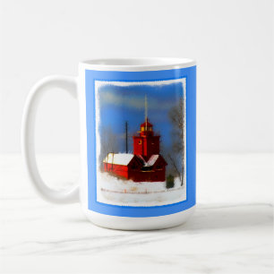Big Red Lighthouse Painting - Original Art Coffee Mug