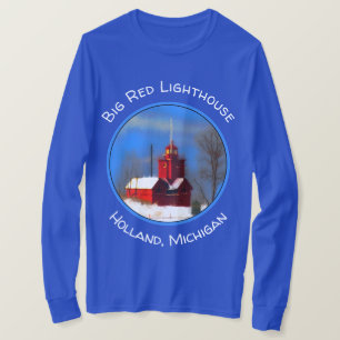 Big Red Lighthouse Painting - Original Art T-Shirt