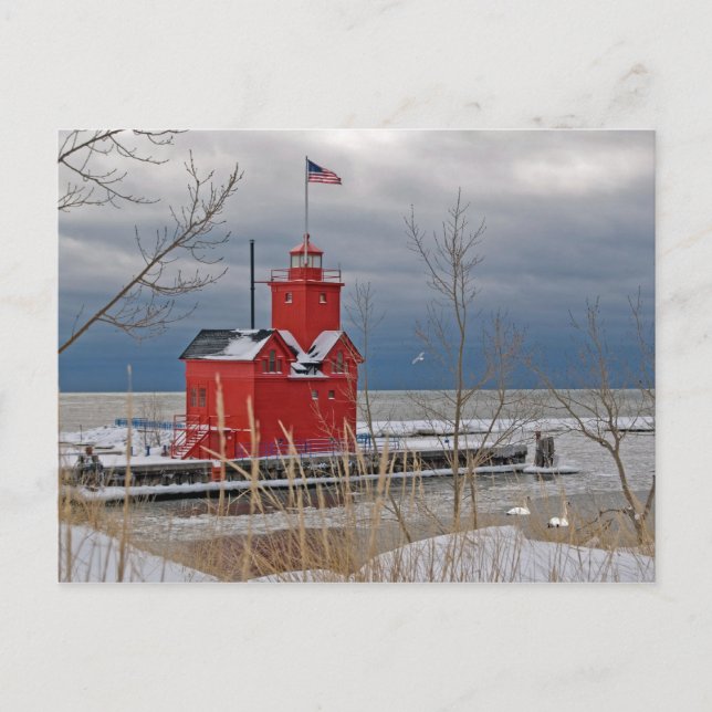 Big Red Lighthouse Postcard (Front)