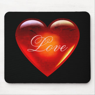Big red love heart/lots of love/loving heart-black mouse pad