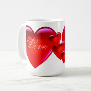Big red love heart/lots of love/loving heart coffee mug