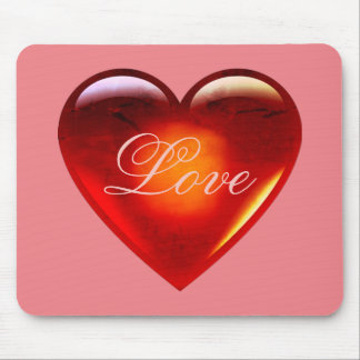Big red love heart/lots of love/loving heart-pink mouse pad