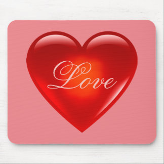 Big red love heart/lots of love/loving heart-pink mouse pad