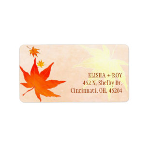 Big Red Maple Leaf Wedding Label