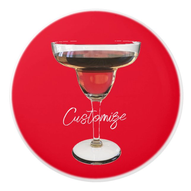 Big Red Margarita Cocktail Drink Thunder_Cove Ceramic Knob (Front)