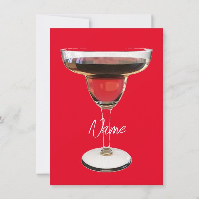 Big Red Margarita Cocktail Drink Thunder_Cove  Holiday Card (Front)