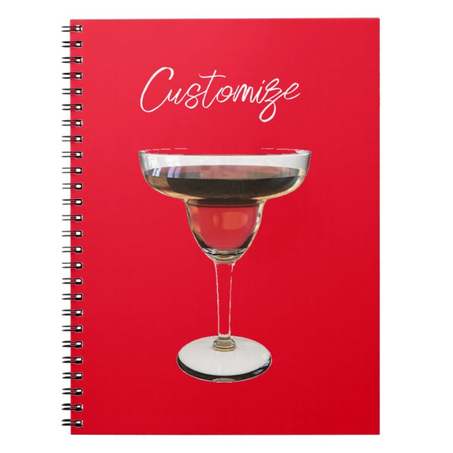 Big Red Margarita Cocktail Drink Thunder_Cove Notebook (Front)