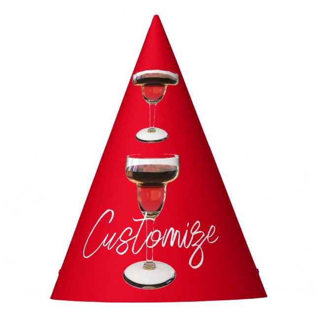 Big Red Margarita Cocktail Drink Thunder_Cove Party Hat (Front)