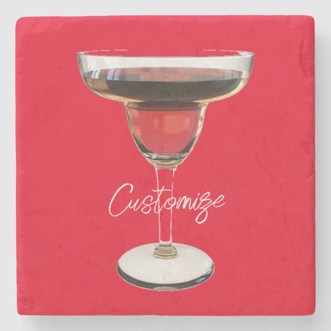 Big Red Margarita Cocktail Drink Thunder_Cove  Stone Coaster (Front)