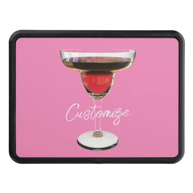 Big Red Margarita Cocktail Drink Thunder_Cove Trailer Hitch Cover (Front)
