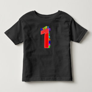 Big Red Number 1 with Happy Birthday Toddler T-shirt