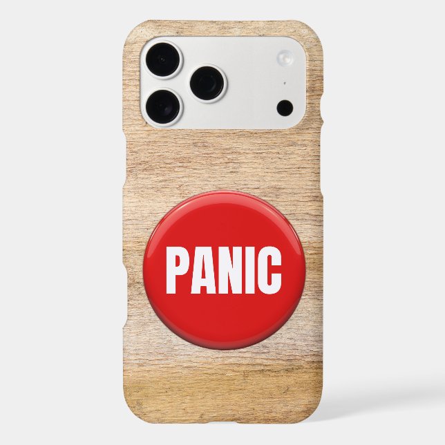 Big Red Panic Button Funny Joke Fear Stress (Verso)