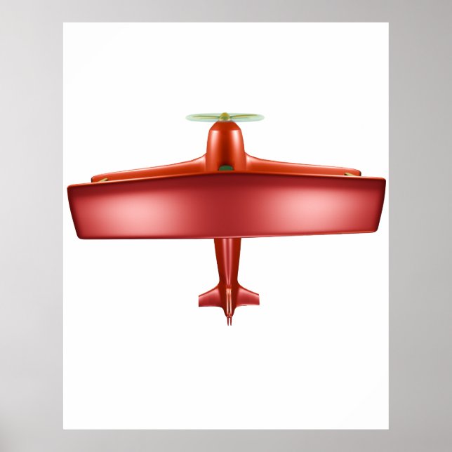 Big Red Plane Aviation Poster (Front)