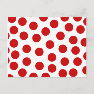 Big Red Polka Dots on Customizable Background Postcard
