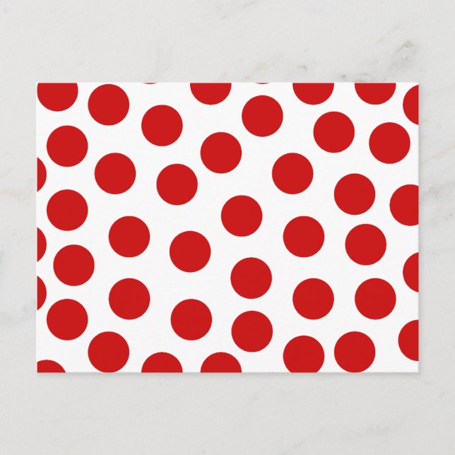 Big Red Polka Dots on Customizable Background Postcard (Front)