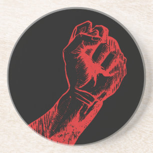 Big Red Raised Defiant Fist Coaster