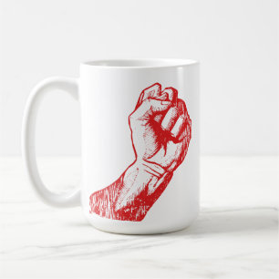 Big Red Raised Defiant Fist Coffee Mug