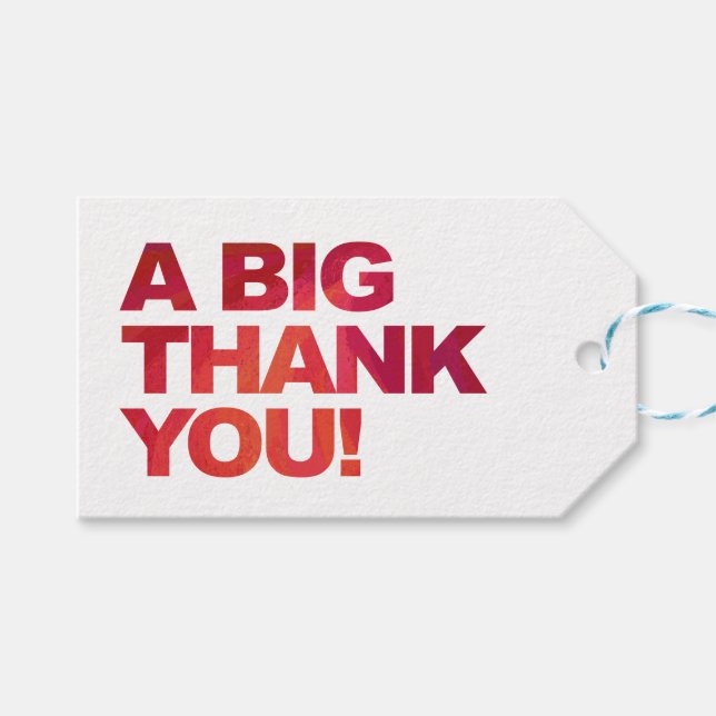 Big Red Thank You Gift Tags (Front (Horizontal))