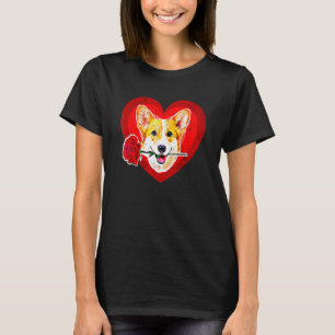 Big Red Welsh Corgis Mouth Rose Corgi Mom Dad Card T-Shirt