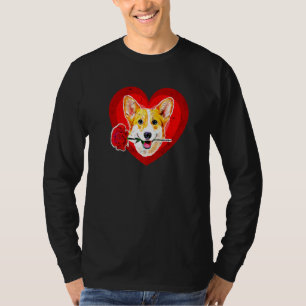 Big Red Welsh Corgis Mouth Rose Corgi Mom Dad Card T-Shirt