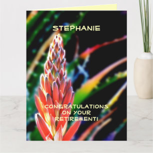 BIG Retirement Congratulations, JUMBO, Exotic Aloe Card