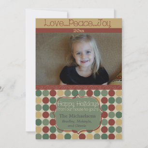 Big Retro Dots Photo Holiday Card