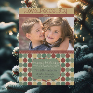 Big Retro Dots Photo Holiday Card