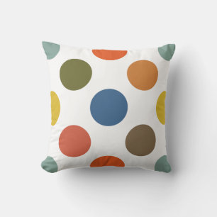 Big Retro Dots Throw Pillow