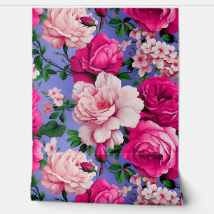 Big Retro Pink Rose Flower Wallpaper