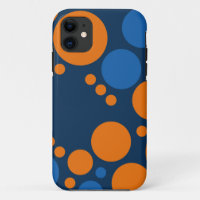 Big Retro Polka Dots | Orange Blue