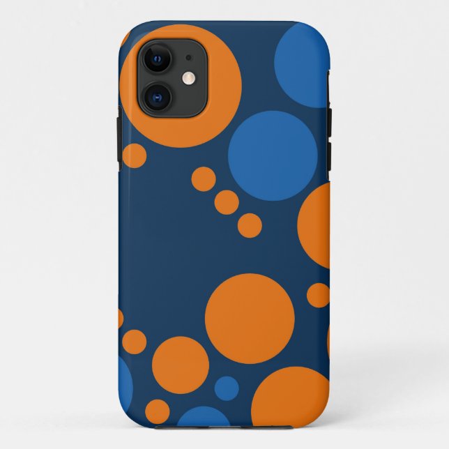 Big Retro Polka Dots | Orange Blue Case-Mate iPhone Case (Back)