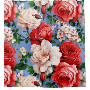Big Retro Red Rose Flower