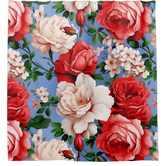 Big Retro Red Rose Flower (Front)