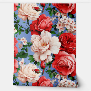 Big Retro Red Rose Flower Wallpaper