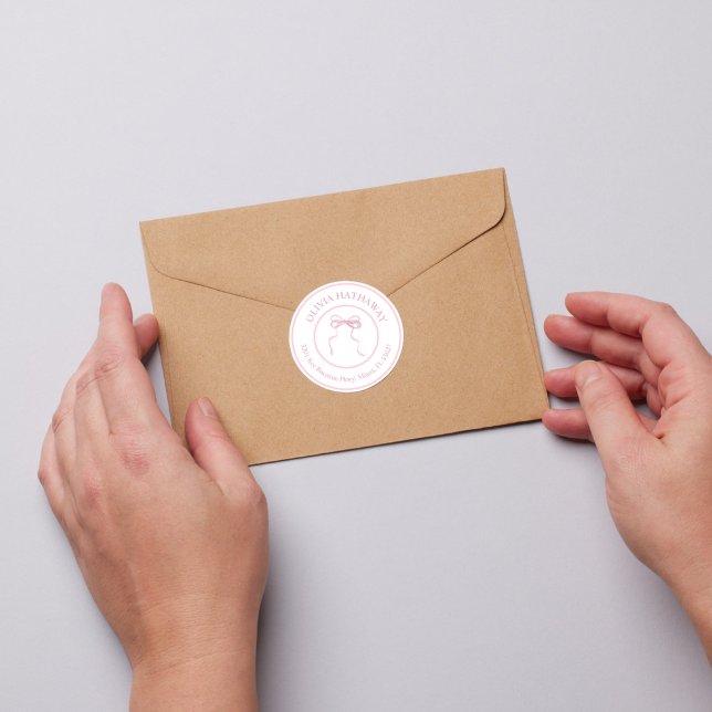 Big Ribbon Coquette Bow Pink Return Address Label (Creator Uploaded)