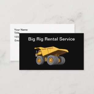 Big Rig Construction Rental Service Business Card