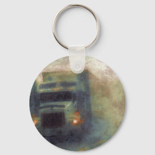 BIG RIG FREIGHT TRUCK LOVERS Art Keychain