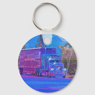 BIG RIG FREIGHT TRUCK LOVERS Art Keychain