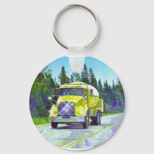 BIG RIG FREIGHT TRUCK LOVERS Art Keychain