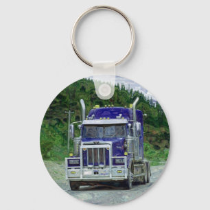 BIG RIG FREIGHT TRUCK LOVERS Art Keychain