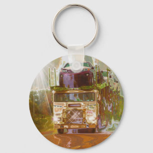 BIG RIG FREIGHT TRUCK LOVERS Art Keychain