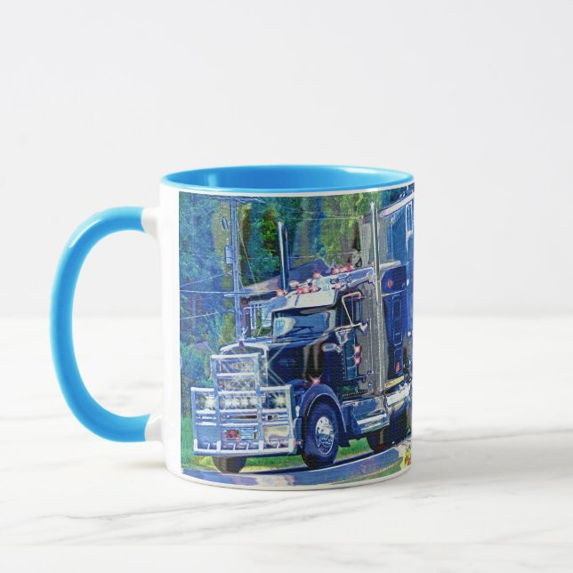 Big Rig, Heavy Transport Vehicle, Truck Mug (Left)