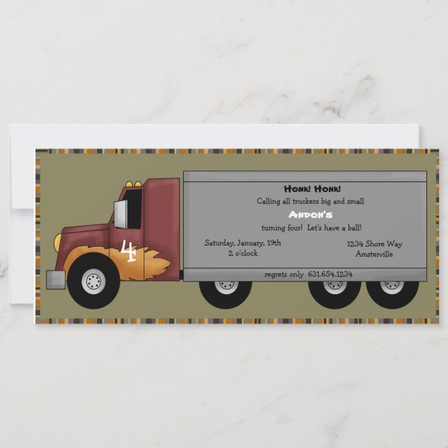 Big Rig Invitation (Front)