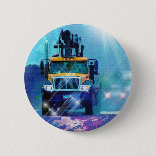 BIG RIG LORRIES & TRUCKS for Truck-lovers 2 Inch Round Button (Front)