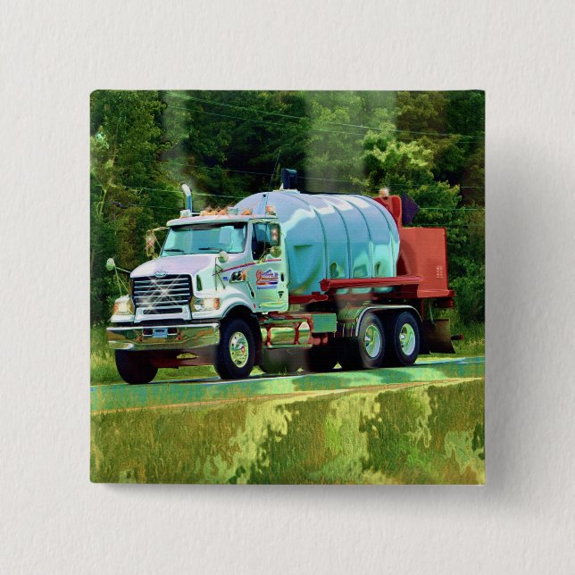 BIG RIG LORRIES & TRUCKS for Truck-lovers 2 Inch Square Button (Front)