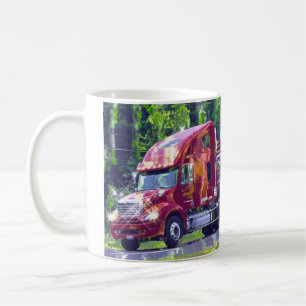 Big Rig Red Cargo Truck for Kids and Truckers Coffee Mug