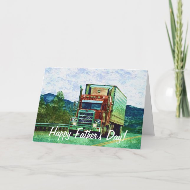 Big Rig Road-liner Truck-lover Birthday Card (Front)