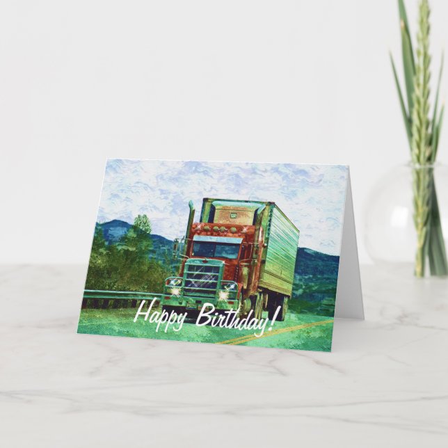 Big Rig Road-liner Truck-lover Carte d'anniversair (Devant)