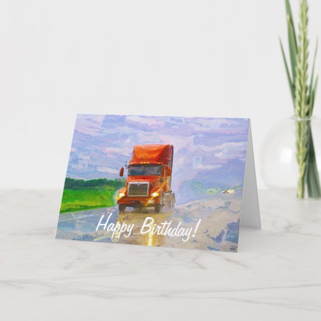 Big Rig Road-liner Truck-lover Carte d'anniversair (Devant)