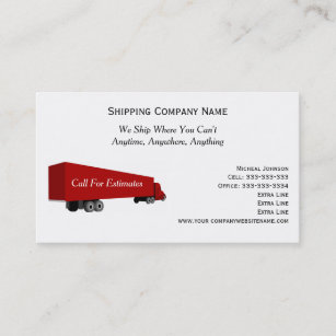 Big Rig Truck Professional Shipping Moving Company Business Card